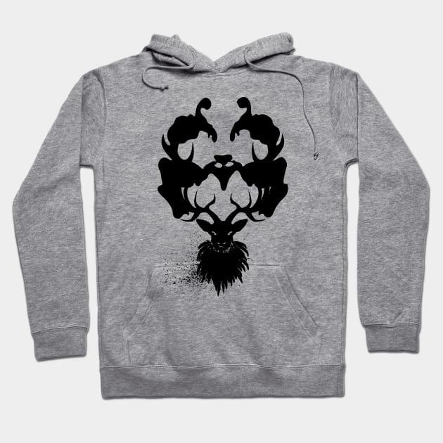 Rorschach stag Hoodie by AnnArtshock